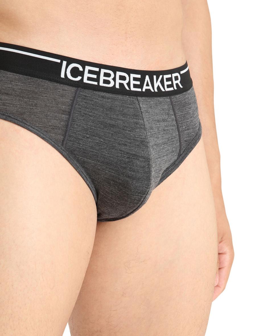 Jet Heather Icebreaker Merino Anatomica Briefs Men's Underwear | AU 1298KORI